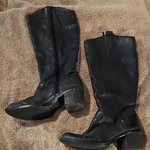 Nine West Shoes - NINE WEST VINTAGE AMERCA COLLECTION Zip Up Women's Black Leather Boots